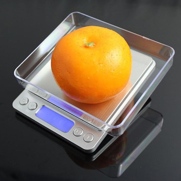 3kg/0,1g 500g/0,01g Rustfrit stål Digital LCD køkkensmykker elektronisk vægt 3000g 0.1g
