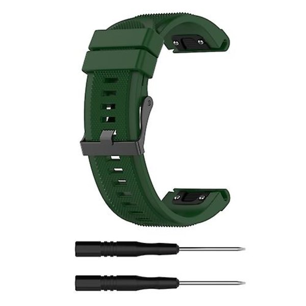 Til Garmin Fenix ​​5x 26mm Fenix3 / Fenix3 Hr Silikone urbånd KJV Army Green)
