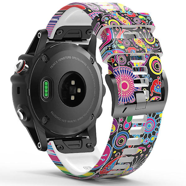 Til Garmin Forerunner 965/955/945/935 Hurtigudløselig Urrem Silikonemønstret Udskiftningsrem Style F