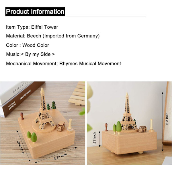 Musikboks Træ Eiffeltårn