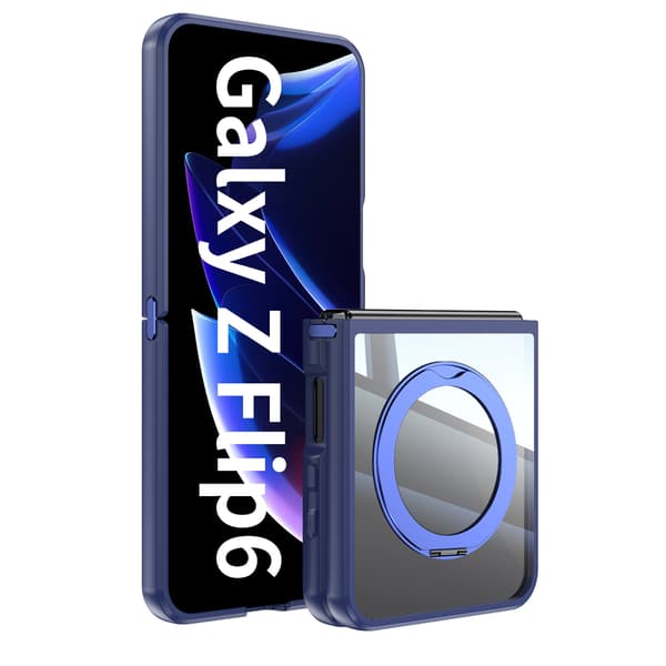 Etui til Samsung Galaxy Z Flip 6, TPU PC Slank Robust Gjennomsiktig Rustning Blue