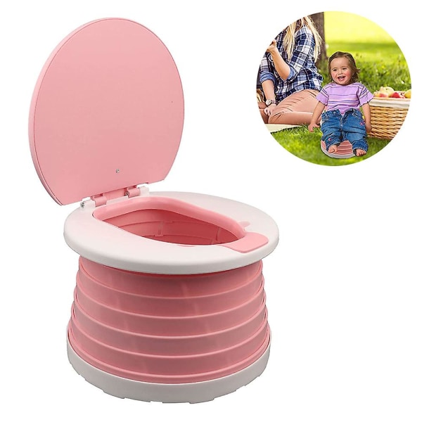 Lasten kokoontaitettava wc-istuin Kannettava taitettava wc-istuin pojille ja tytöille pink