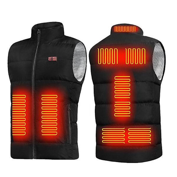 Uppvärmd väst Herr Dam USB Uppvärmd Jacka Uppvärmning Thermal S Black