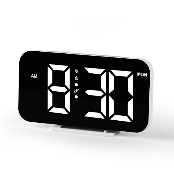 Digitala Väckarklockor 12/24 Timmars Konverteringstid Veckodag Visning Justerbara Lampor (Vit)