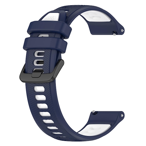 Dubbelfärgad silikonklockarmband för Garmin Forerunner 265, slitstarkt smart armband Midnight Blue White