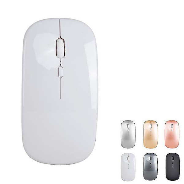 Bluetooth Trådløs mus Pc Trådløs mus Computer Bærbar Note-bog Trådløs mus 2.4g White