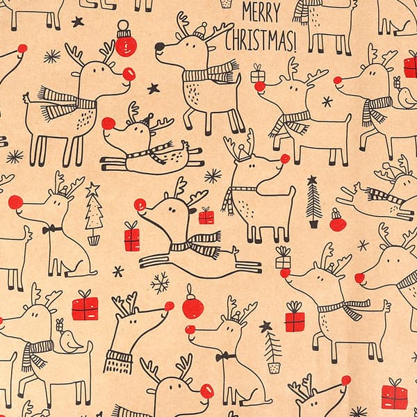 Presentpappersrulle - Julklappspapper Kraftpapper, 43 Cm X 3M (03)