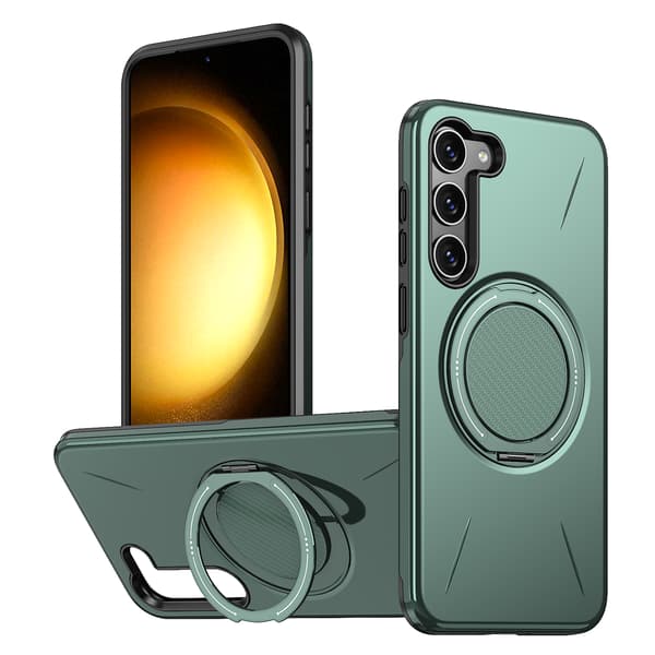 Etui til Samsung Galaxy S23, roterende støtteben TPU + PC (grøn)