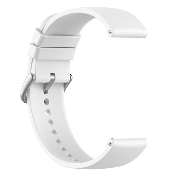 Til Samsung Galaxy Watch 5 Pro 45mm/Huami Amazfit Bip 3/3 Pro Silikonurrem 20mm Justerbar Håndledsrem Justering White Silver Buckle