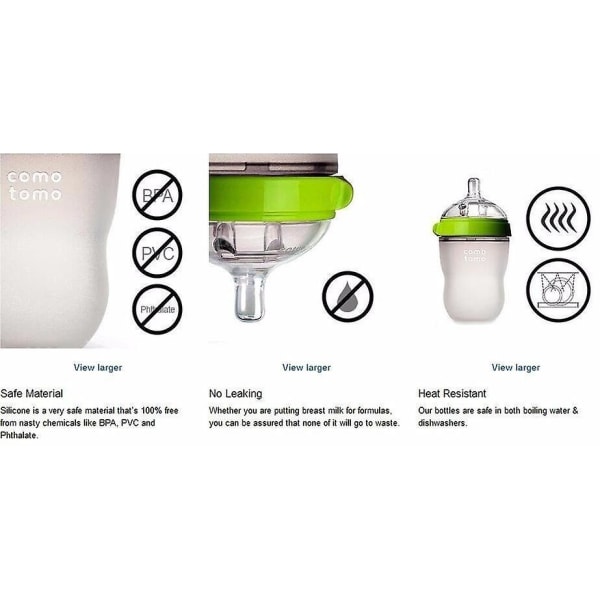 Silikone sutteflaske Grøn 5 Oz sutteflasker 1 pakke BPA fri flaske børn|flasker
