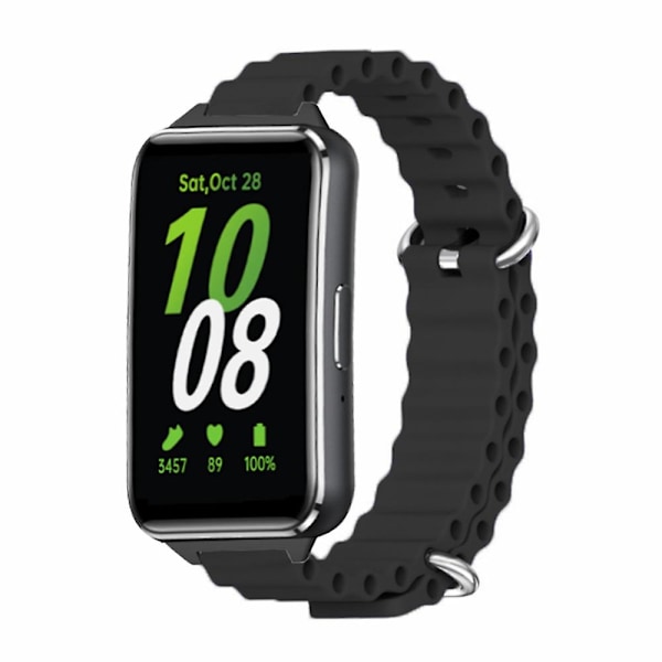 For Samsung Galaxy Fit3 erstatningsstropp dråpebestandig silikon klokkebånd Black