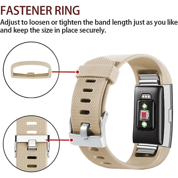 Udskiftningsbånd, der er kompatible med Fitbit Charge 2, Classic & Special Edition justerbare sportsarmbånd Large Tan