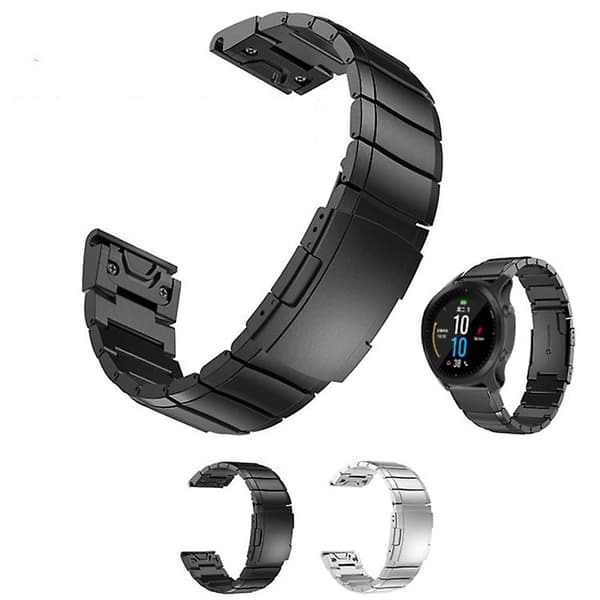 Til Garmin Descent Mk 2i 26mm Skildpaddeskjold Rustfrit Stål Urrem YXR Black