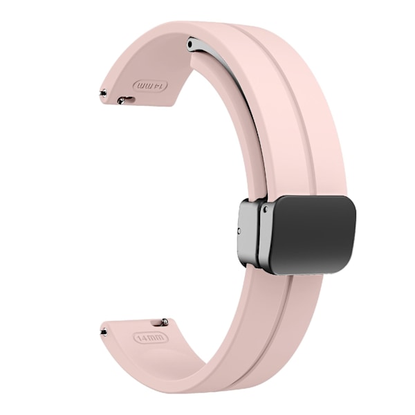 Silikonarmband för Garmin Lily 2 med magnetiskt viklås Pink Black Buckle