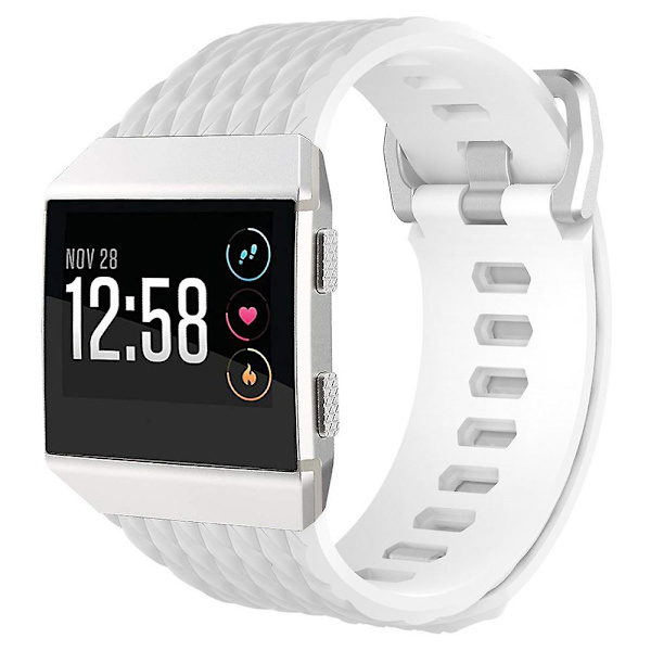 For Fitbit Ionic Dragon Scale Texture Silikonurrem med Spænde, Størrelse:S(Hvid) S White