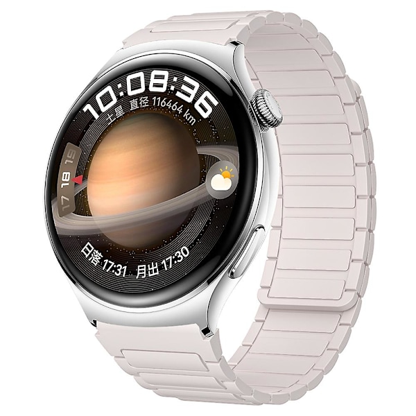 Silikonklokkebånd for Huawei Watch 4/ 4 Pro/ GT 4 46mm Magnetisk håndleddsstropp Starlight