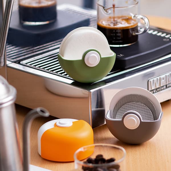 Kaffefilterhållare Väggmonterad, Med 58 mm Filterpapper 100 st (Grå)