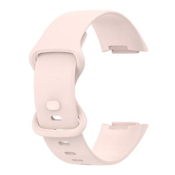 Til Fitbit Charge 5 monokromatisk silikone urbånd RYO Sand pink