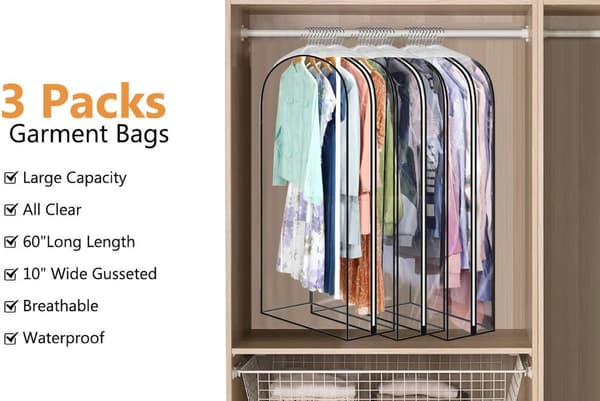 51\" Klädpåsar med Smidig Sidodragkedja (3-pack)