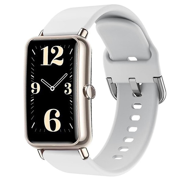 Til Huawei Watch Fit mini/Talkband B3/Talkband B6 Blød Urrem 16mm Rem Udskiftning White, White J Huawei Watch Fit mini