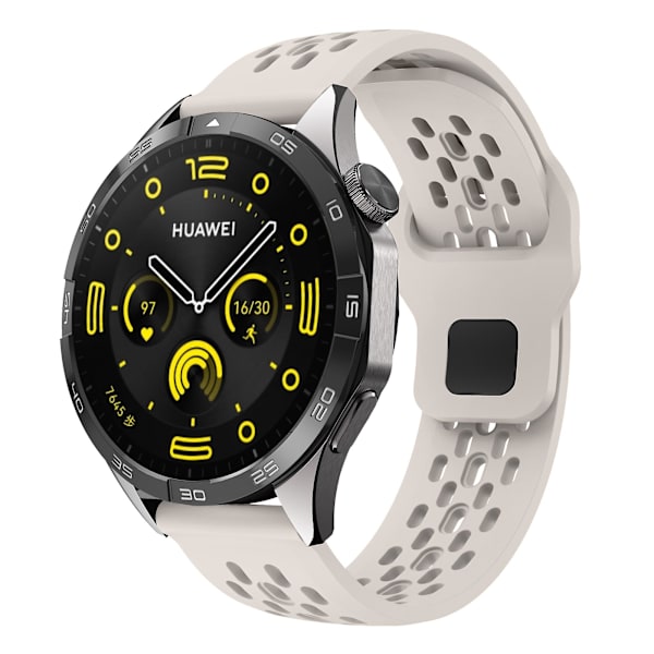 För Garmin vivoactive 5 / Venu 2 Plus Silikonklockarmband 20mm Hålig Justerbar Rem Starlight