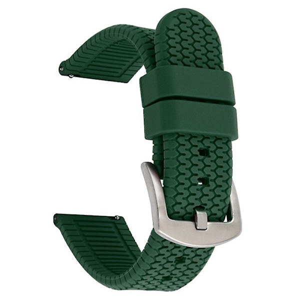 Til Huawei Watch GT 4 46mm/ 4 Pro/ 4 41mm Gummirem til ur 22mm Udskiftningsrem Army Green Silver