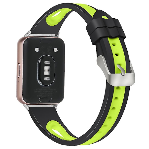 SM-R390 För Samsung Galaxy Fit3 Silikon Armband Justerbart Tvåfärgat Armband Black Green