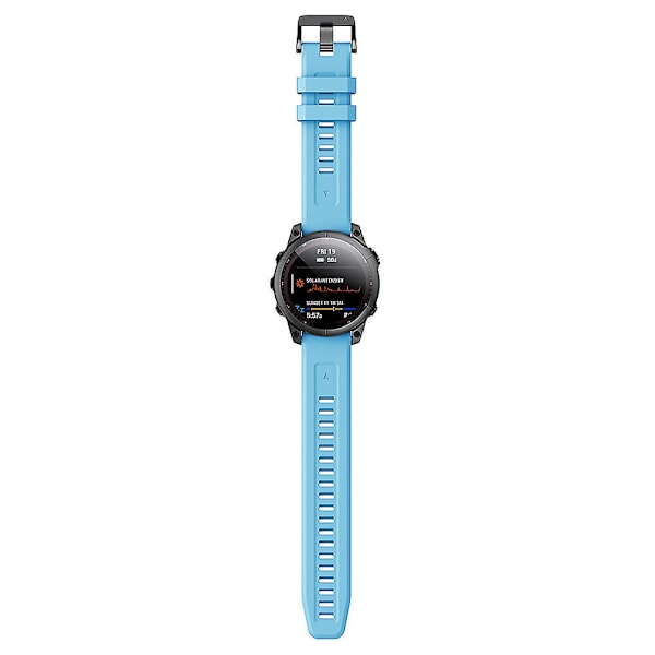 KALEBOLKLB-TXGJ-001 Garmin Fenix 7S / 7S Pro 20mm silikonihihna, jossa trapetsin muotoiset reiät Sky Blue