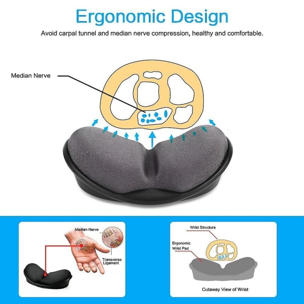 Memory Foam Mus Handledsstöd Tangentbord Handledsstödsdyna Anti-sladd musmatta Stöd Handledsstödsmatta