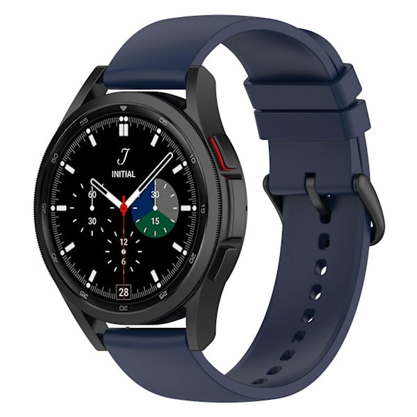 Samsung Galaxy Watch 5 Pro 45mm/Huami Amazfit Bip 3/3 Pro -silikoniranneke 20mm säädettävä rannehihnan säätö Midnight Blue Black Buckle