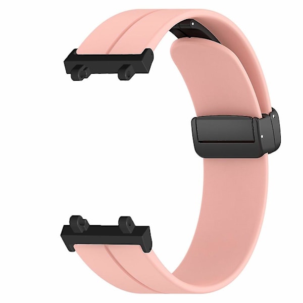 Silikonklokkebånd Magnetisk Foldespenne Håndleddsrem For Huami Amazfit T-rex 2 Pink