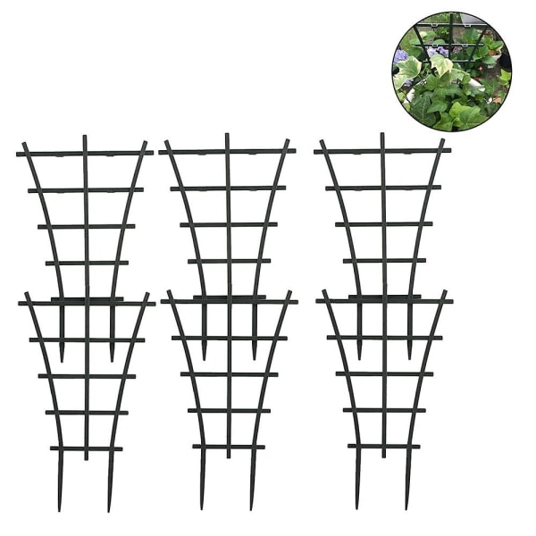 Krukväxtstöd, Spaljé för Inomhusväxter, Mini Växtstöd DIY Trädgårdsväxtstöd, överlappningsbar, Klätterspaljé Blomstöd för Krukväxter 6pcs