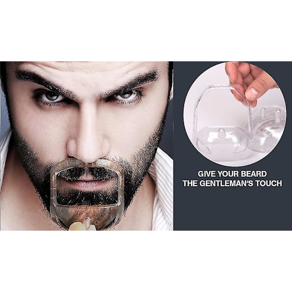 （Hvit）5 størrelser Goatee Barbering Mal Skjeggguide Shaper Skjegg Shaping & Styling Mal for Menn