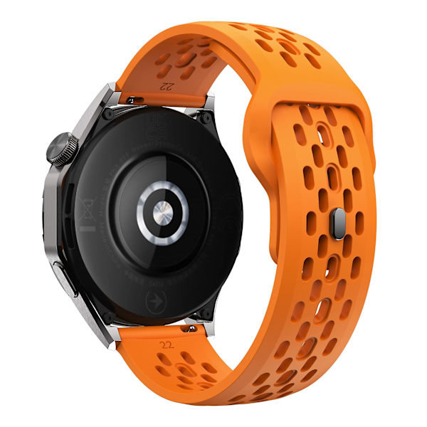 För Garmin vivoactive 5 / Venu 2 Plus Silikonklockarmband 20mm ihålig justerbar rem Orange