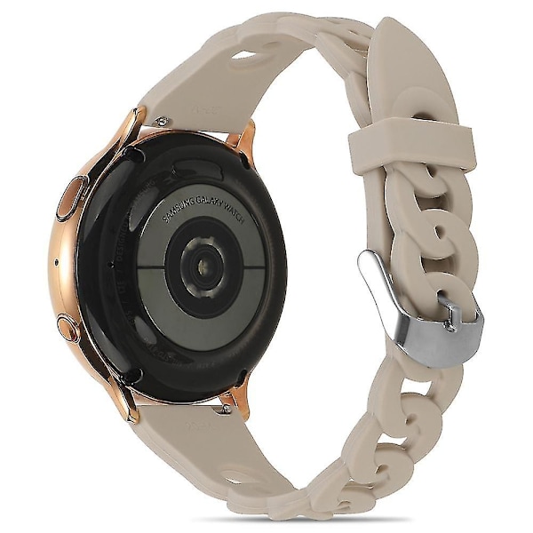 Garmin Venu 2 Plus/Samsung Galaxy Watch4 -rannekke 20 mm, pyöreä design, vaihdettava rannehihna Khaki, Khaki J Samsung Galaxy Watch A