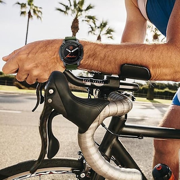 KLB-AWGJ-001 Garmin Fenix 7 / 7 Pro 22mm ranneke, kovera piste silikoniranneke Army Green