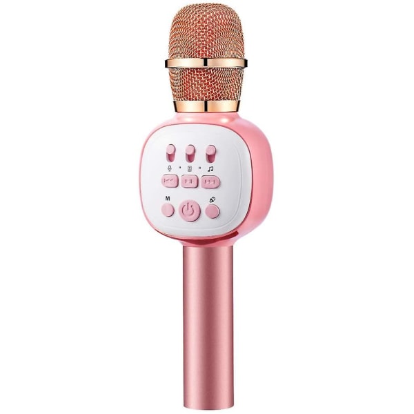 Langaton Bluetooth karaoke-mikrofoni, kannettava lasten karaokesoitin Rose Pink