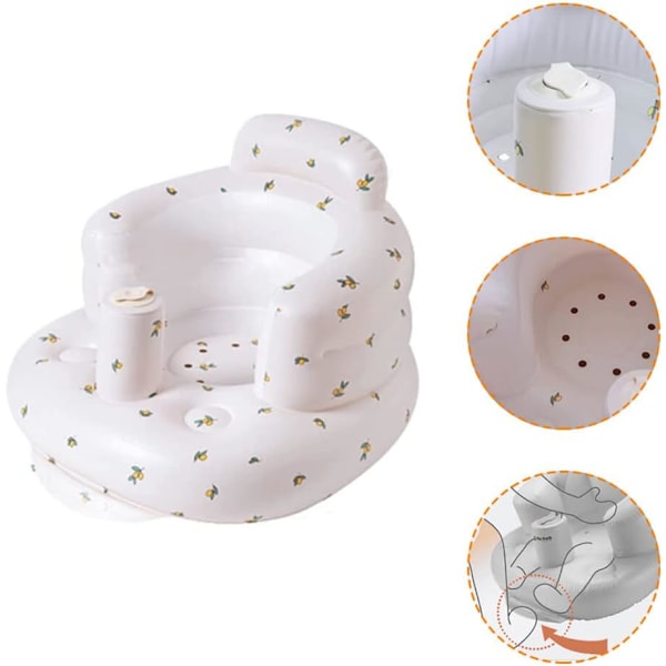 Oppblåsbar babybadekarstol, PVC med luftpumpe (Bjørn)