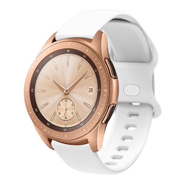 20 mm för Garmin Venu / Samsung Galaxy Watch Active 2 Universal Inner Back Spänne Perforering Silikon Watch Band GYL White