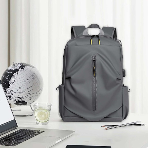 Laptop Ryggsäck Unisex Resväska Business Dator Ryggsäckar Handväska College Skola Student Bokväska, Casual Vandring Dagryggsäck Dark Gray