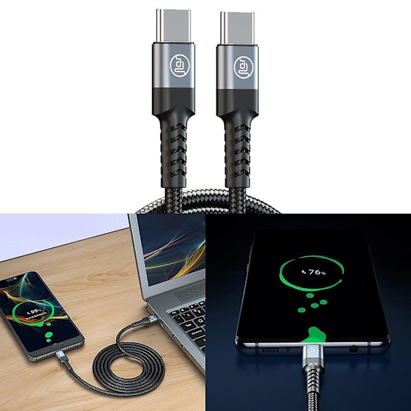 Type C til Type C Pd Hurtigopladningskabel 60w Usb C til Usb C Hurtigopladerkabel