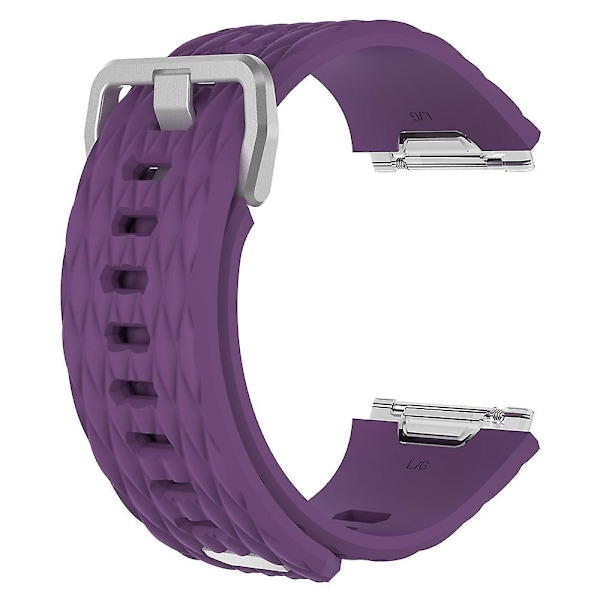 For Fitbit Ionic Dragon Scale Texture Silikon Watch Band med Spenne, Størrelse:S(Hvit) S Purple