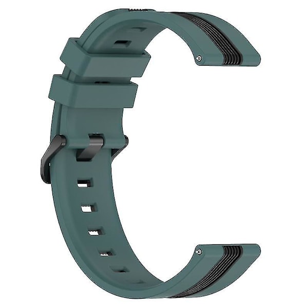 Til Huawei Watch GT 3 42mm/Watch GT Silikone Urrem Bredde 20mm Dobbelt Blød Rem Olive Green Black G Samsung Galaxy Watch 5