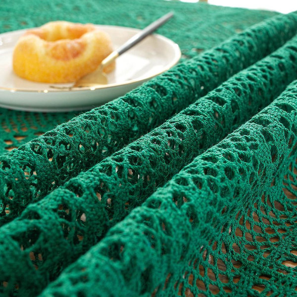 Hæklet blonde dug rektangel romantisk duge løber med vintage broderet til køkken spisning 140x180cm Green