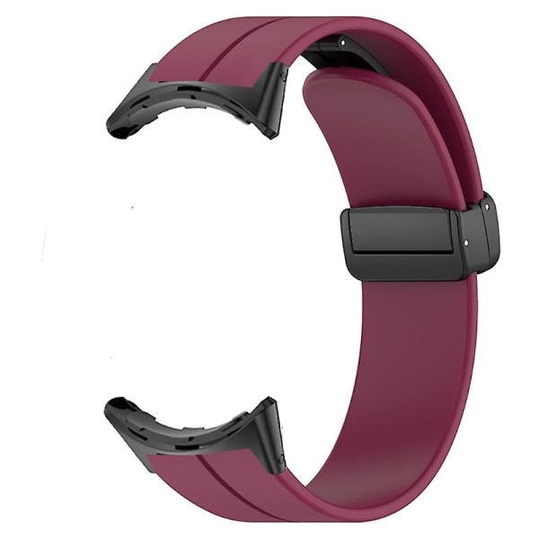För Pixel Watch 2 Flexibelt silikonarmband Justerbart magnetiskt armband Wine red