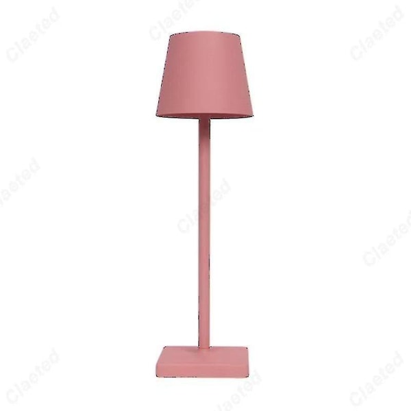 Poldina Trådløs Bordlampe Usb Oppladbar Lovely Touch Vanntett Bordlampe For Soverom Hotell Stue Restaurant Wigslar Pink