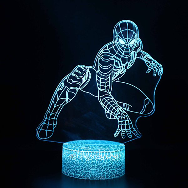 Spiderman serie 3d natlys dreng pige godnat gave sort base: Farverig touch 21 16 color remote control