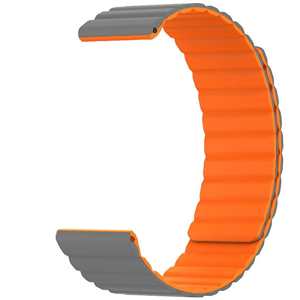 Silikon 20mm magnetisk sportsarmbånd for Huami Amazfit Gts 4/3/2/1/mini Grey Orange