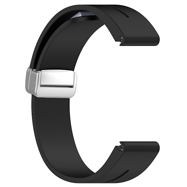 Silver Buckle 20mm Magnetiskt Silikon Armbandsur för Garmin Fenix 7s/6s Pro/5s Plus/instinct 2s Black