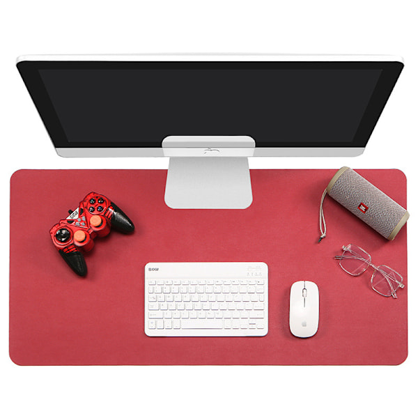 Skrivbordsunderlägg Halkskyddande Musmatta Vattentät PU-Läder, Lätt att Rengöra Laptop Skrivbordsunderlägg för Kontorsarbete/Hem 100*50Cm Burgundy